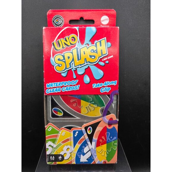 UNO Splash Waterproof Card Game With Take-Along Clip For 2-10 Players Ages 7+ - Picture 1 of 5